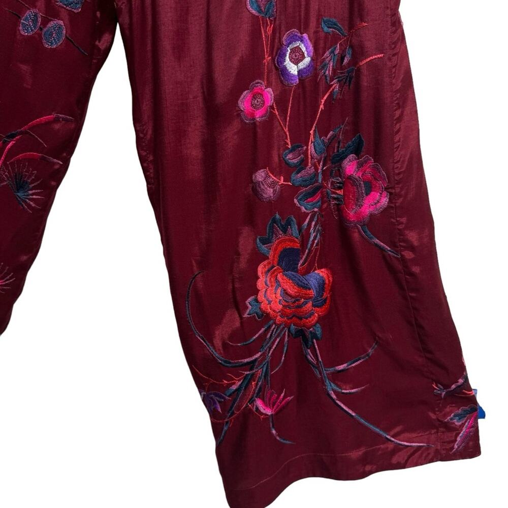 Free People Trousers Mimi Embroidered Floral Wide Leg US 6 NEW - Picture 7 of 16